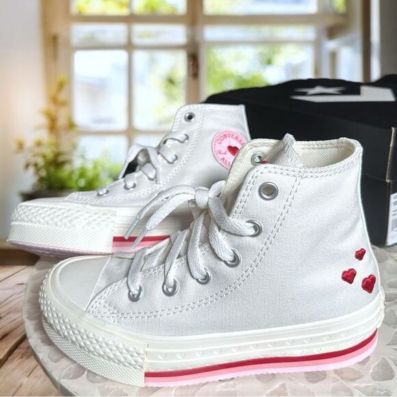 Converse Chuck Taylor All-Star CTAS Embroidered Hi-top Valentines Shoes Sneakers - Picture 4 of 14
